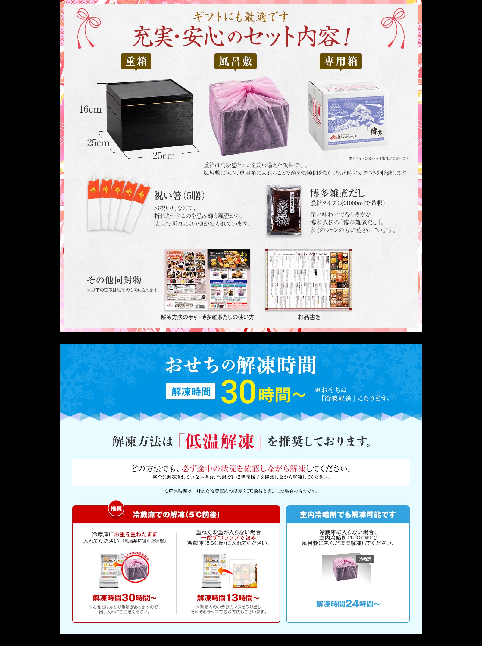 博多久松のおせちの解答時間目安