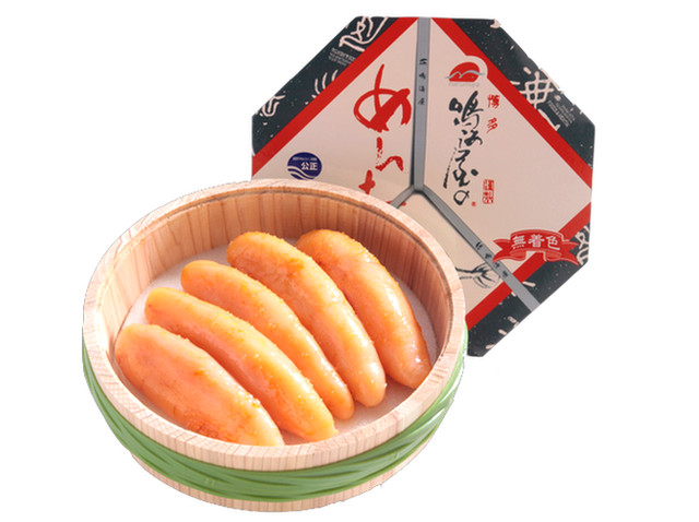 鳴海屋の無着色木樽入り辛子明太子360g